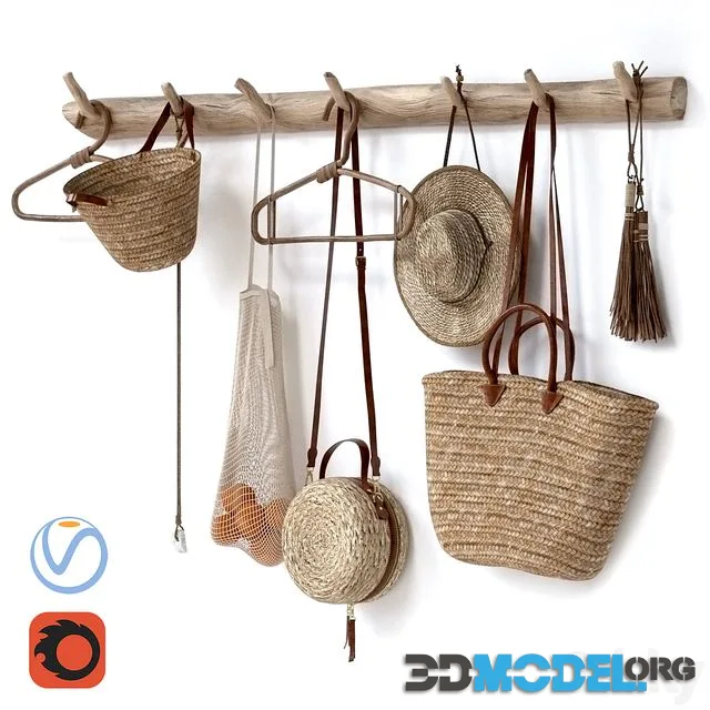 Decorative set 001 wall hangers bag hat