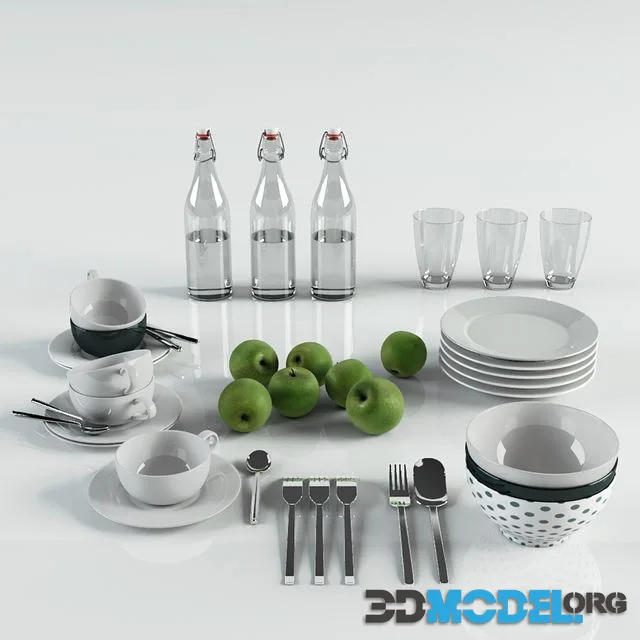 Decorative Set of kitchen design objects