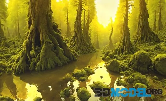 HDRI Swamp And Wetland Panorama G (PBR)