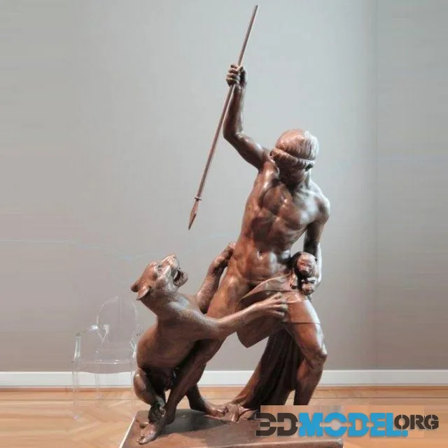The Panther Hunter Jens Adolf Jerichau. Danish National Gallery, Copenhagen