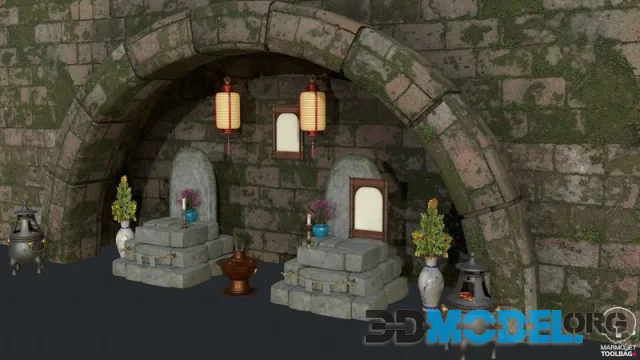 Tomb – Altar – Cemetery Scene (PBR)