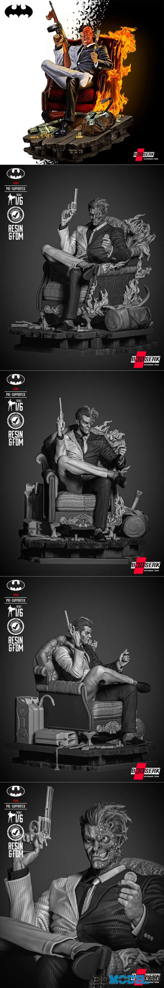 B3DSERK - Two Face Sculpture – Printable