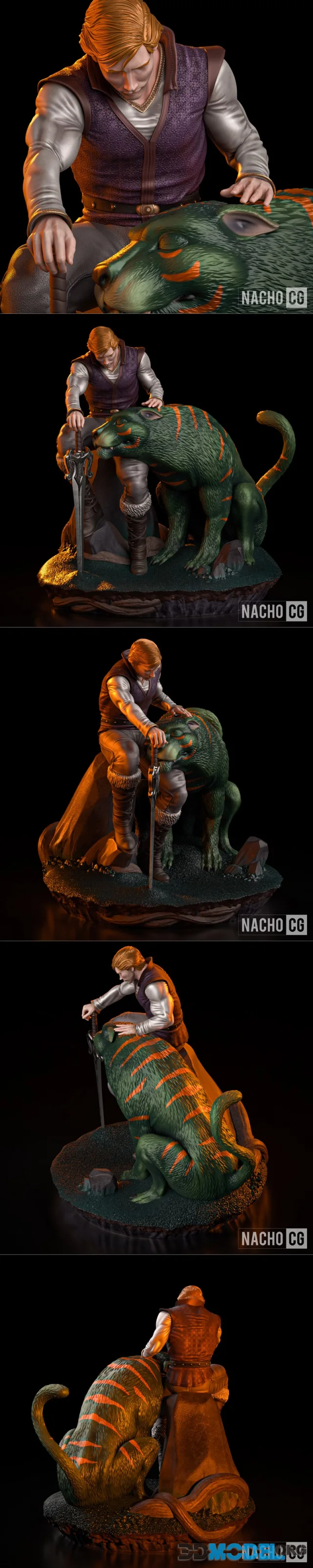 Fan Art - Prince Adam and Cringer from MOTU Diorama – Printable