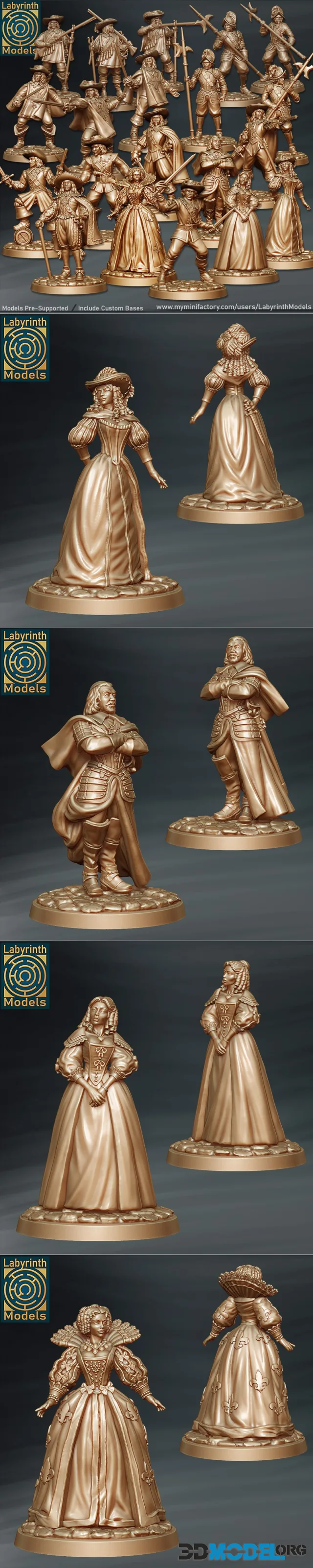 Labyrinth Models - The Three Musketeers Collection – Printable