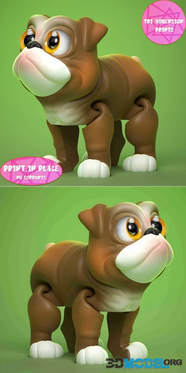 Cute Flexi Bulldog – Printable