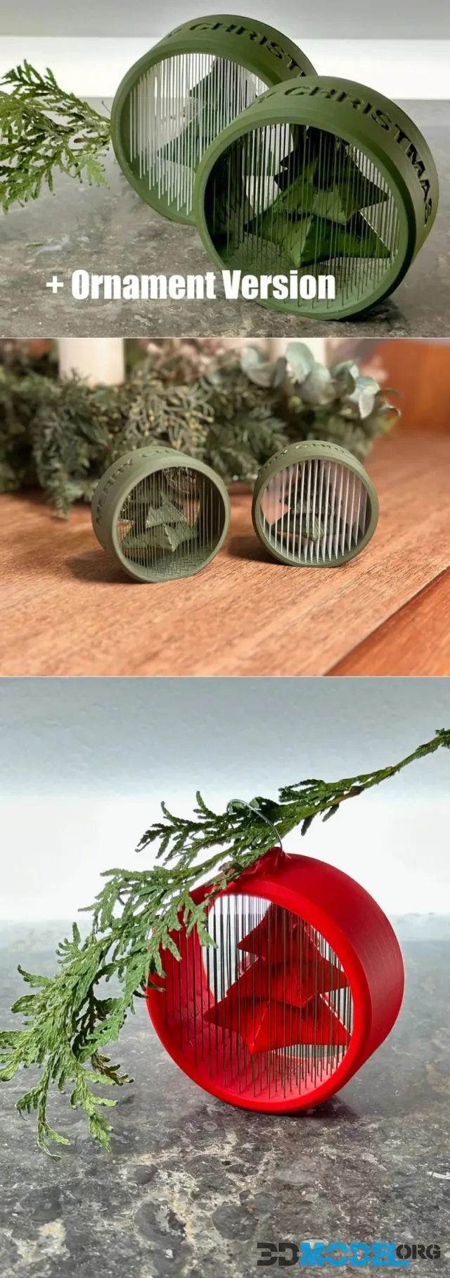Suspended Christmas Tree (inkl. Ornament Version) – Printable
