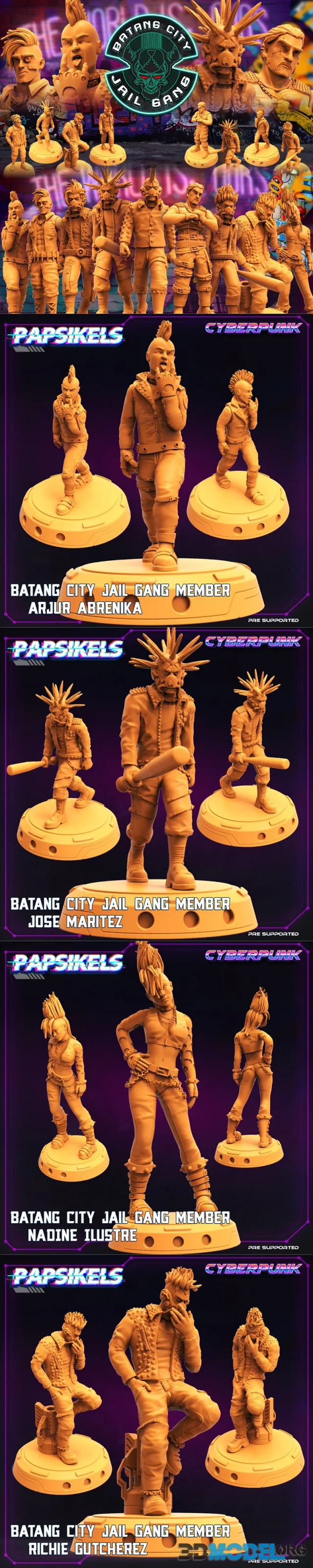 Papsikels Miniatures - Batang City Jail Gang Set – Printable