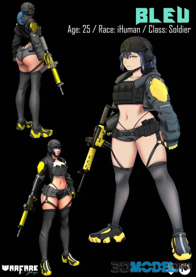 Warfare Bleu – Printable