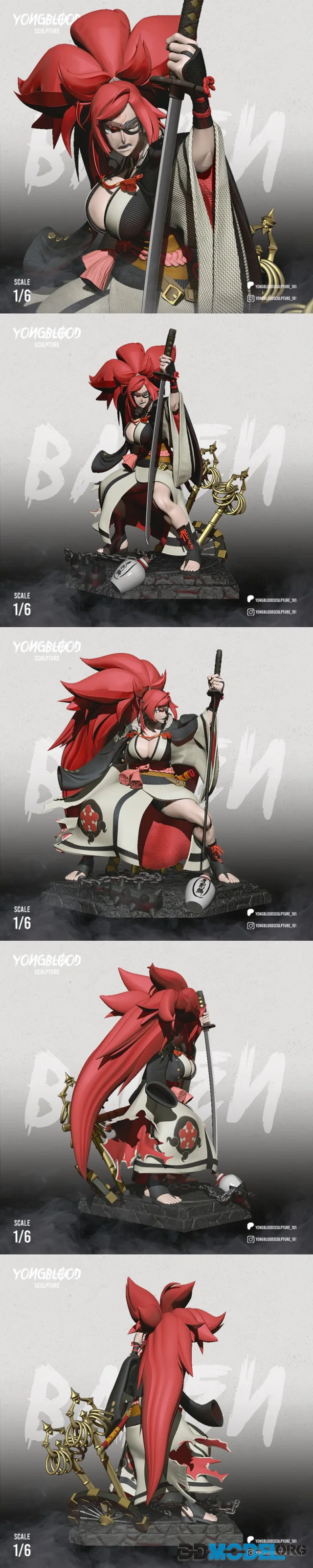 Yongblood Sculpture - Guilty Gear - Baiken – Printable