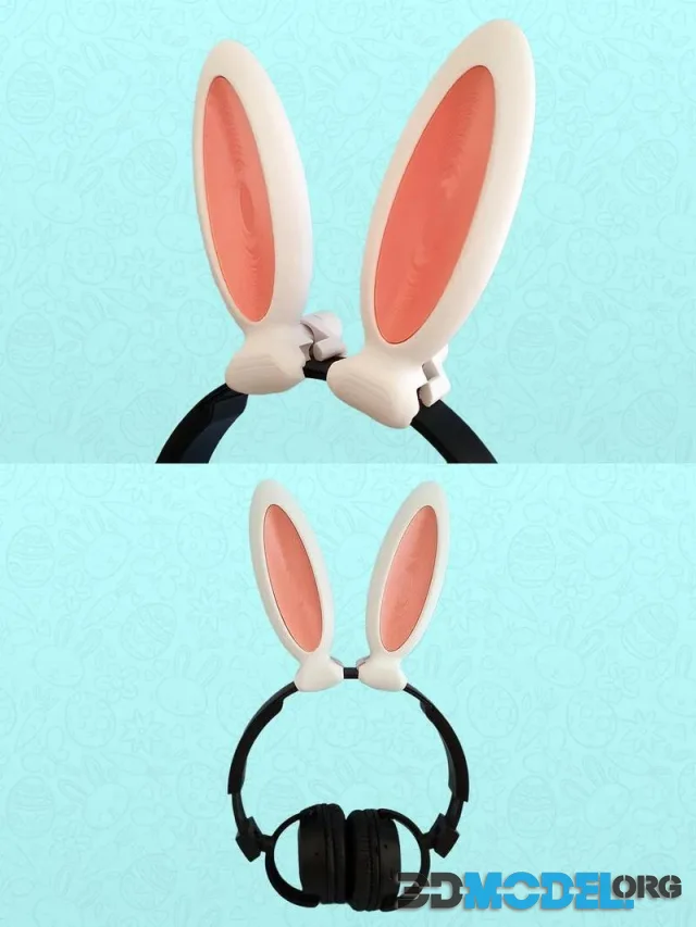 Bunny Ears for your headset headphone – Printable