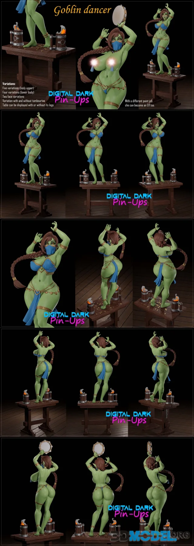 Digital Dark Pin-Ups - Goblin Dancer – Printable