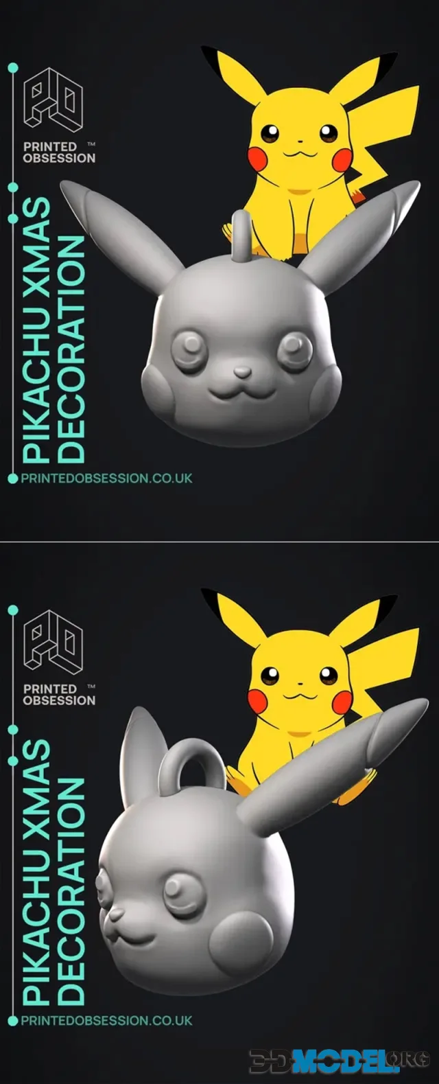 Pikachu - Pokémon - Fan Art - Christmas Tree Ornament – Printable
