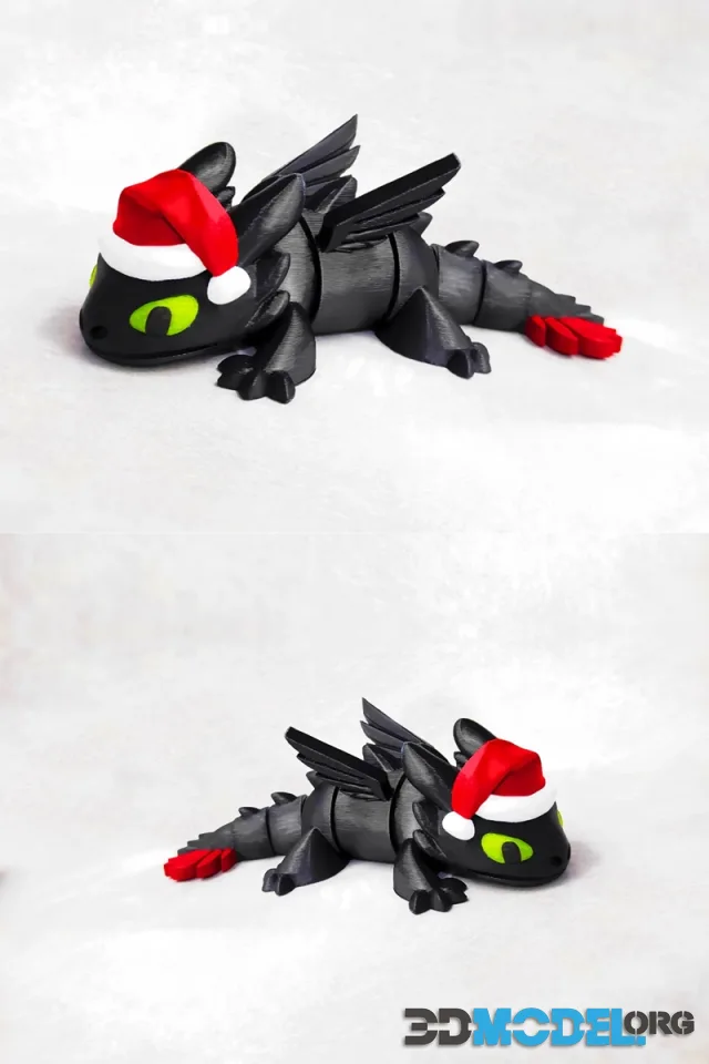Articulated Christmas toothless Night Fury – Printable