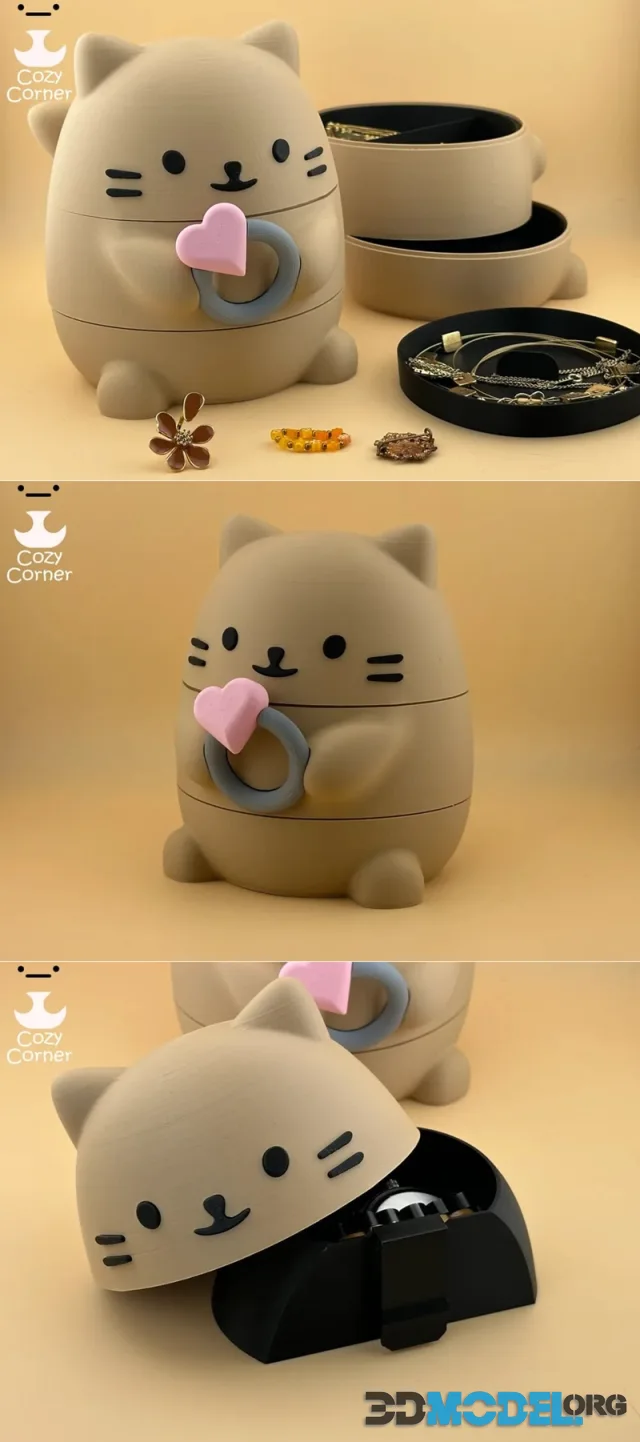 Cat jewelry box – Printable