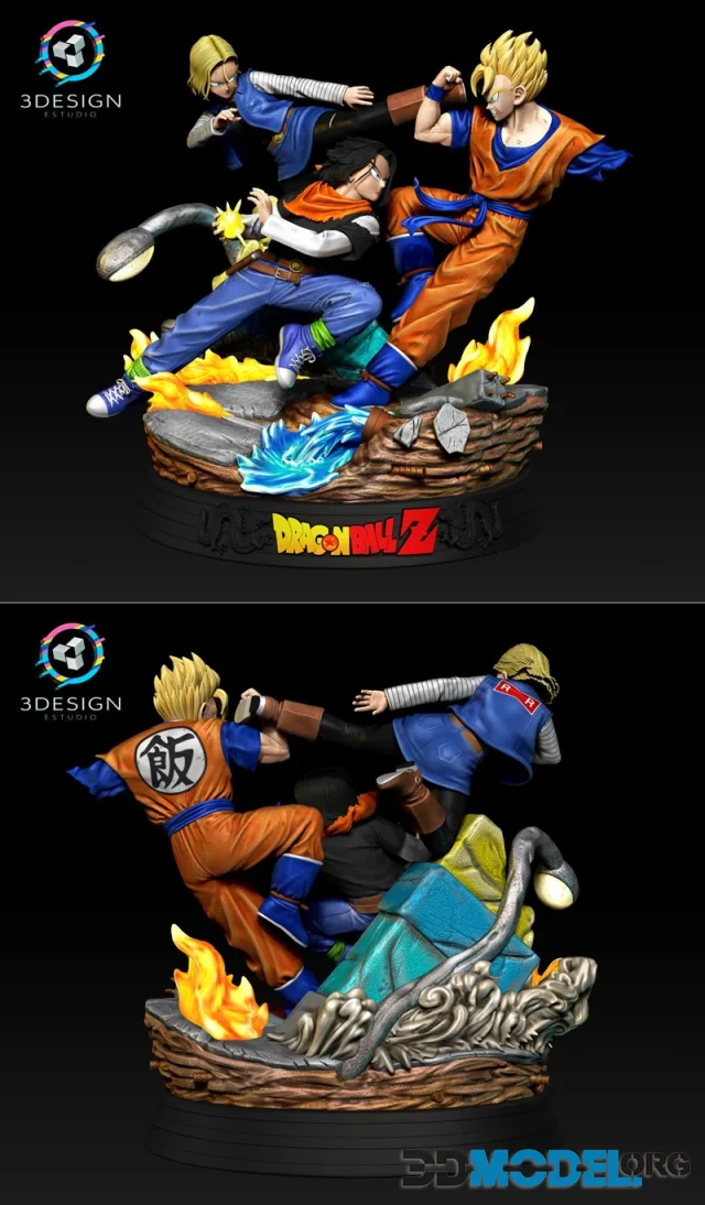 Gohan del Futuro vs Androides 17 y 18 – Printable