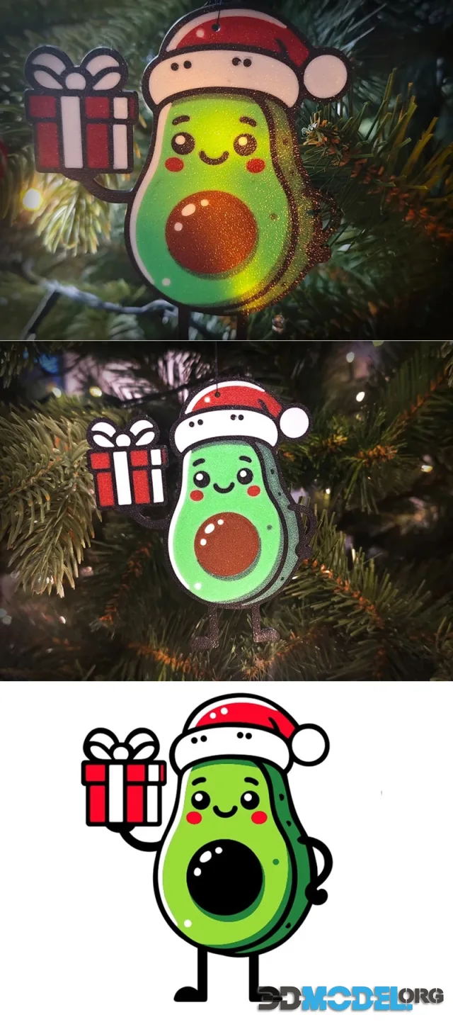 Avocado Christmas Tree Ornament – Printable