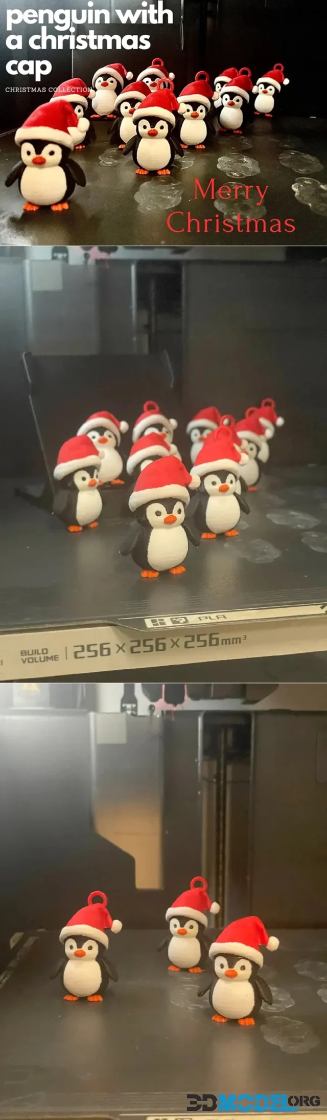 Penguin with a christmas cap – Printable