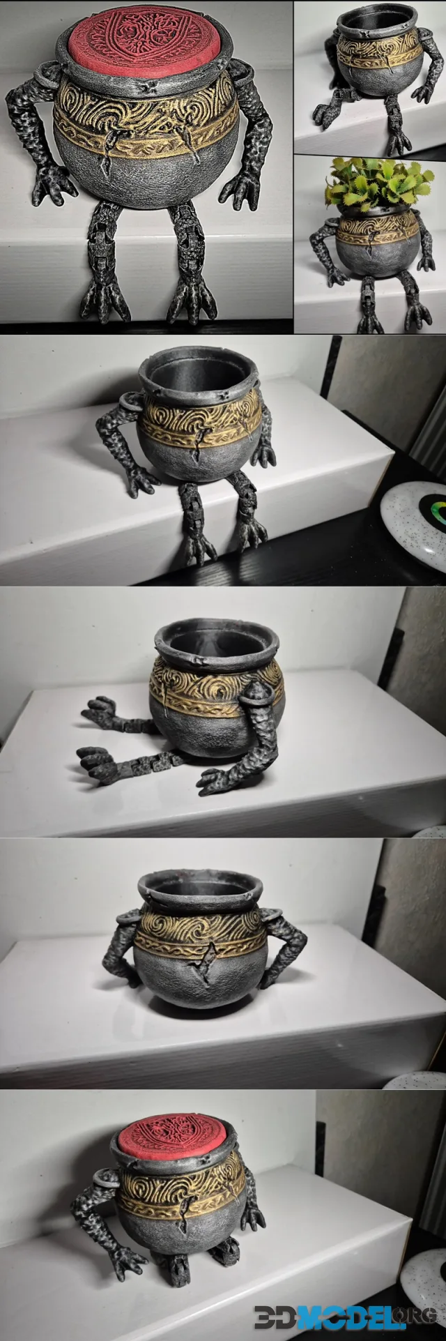 Pot Boy Planter flexi articulated legs and lid – Printable