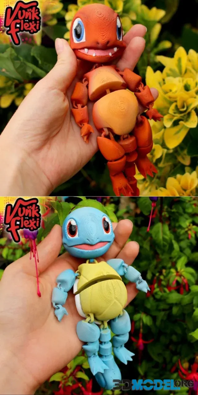 Vunk Flexis - Charmander and Squirtle – Printable