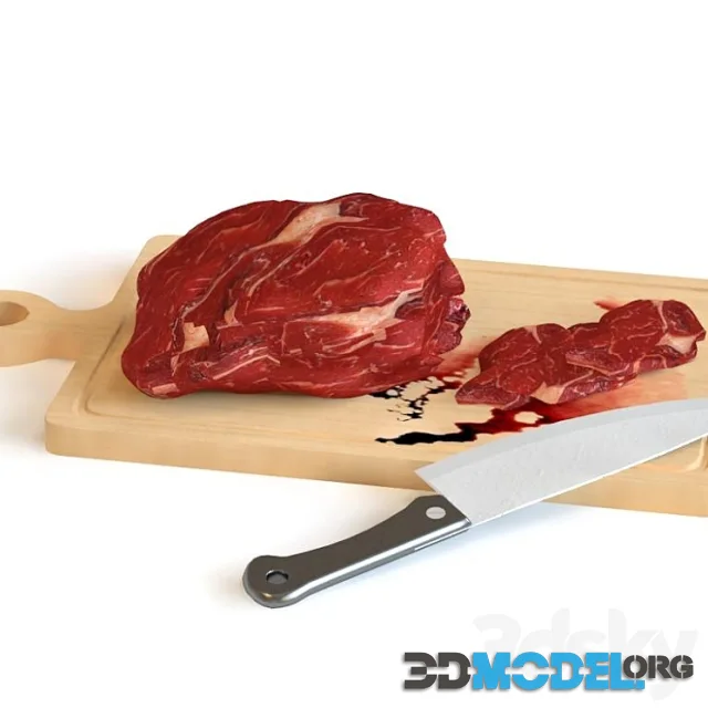 Board with meat
