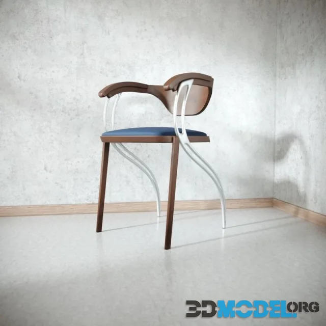 Contemporary Wooden Glass Chair (PBR)
