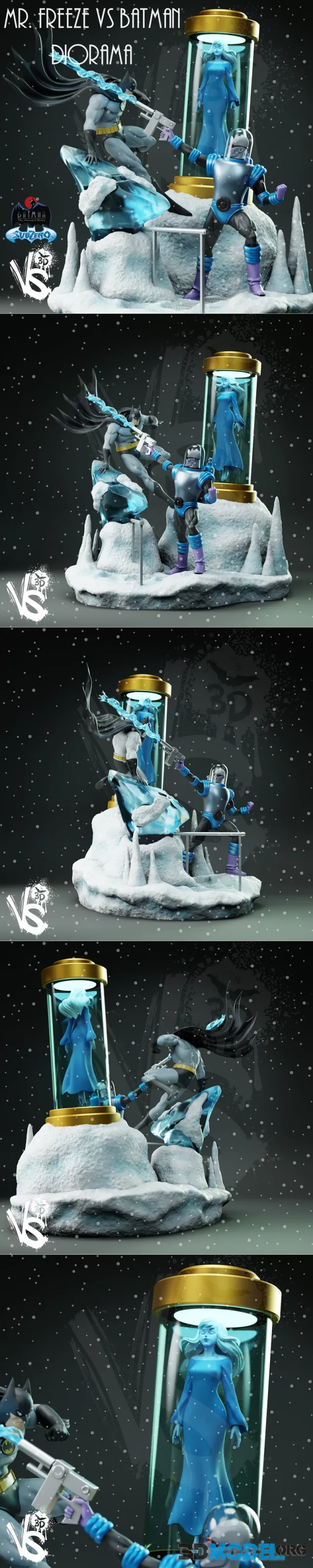 VS3D - Mr. Freeze vs Batman Diorama – Printable