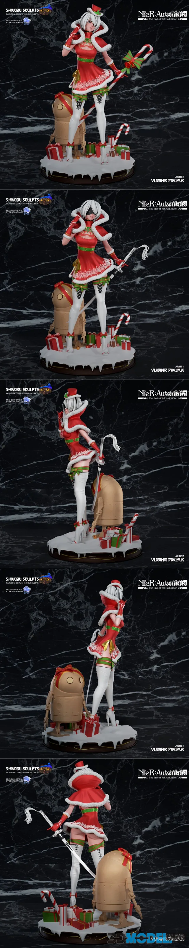 Shinobu Sculpts - Nier - Xmas 2B – Printable