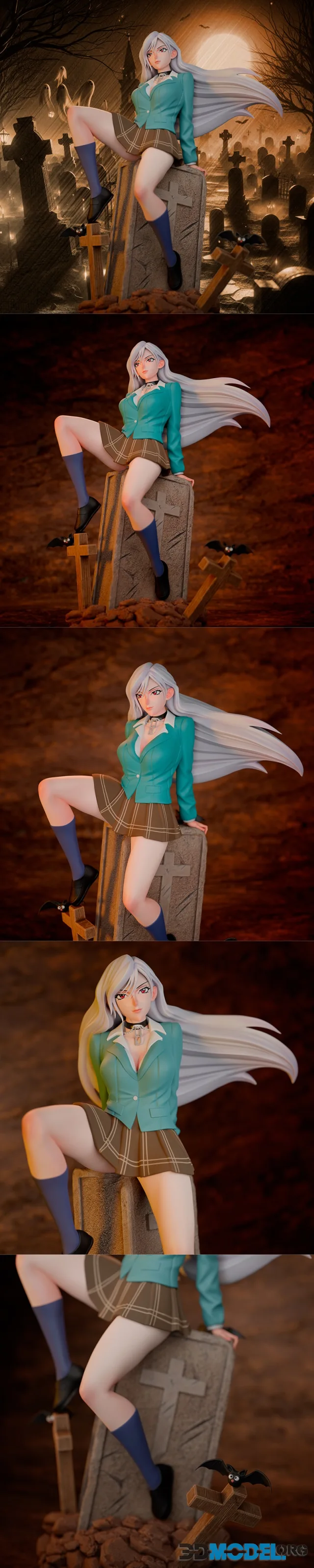 Gmeyer3D - Rosario and Vampire - Moka Akashia – Printable