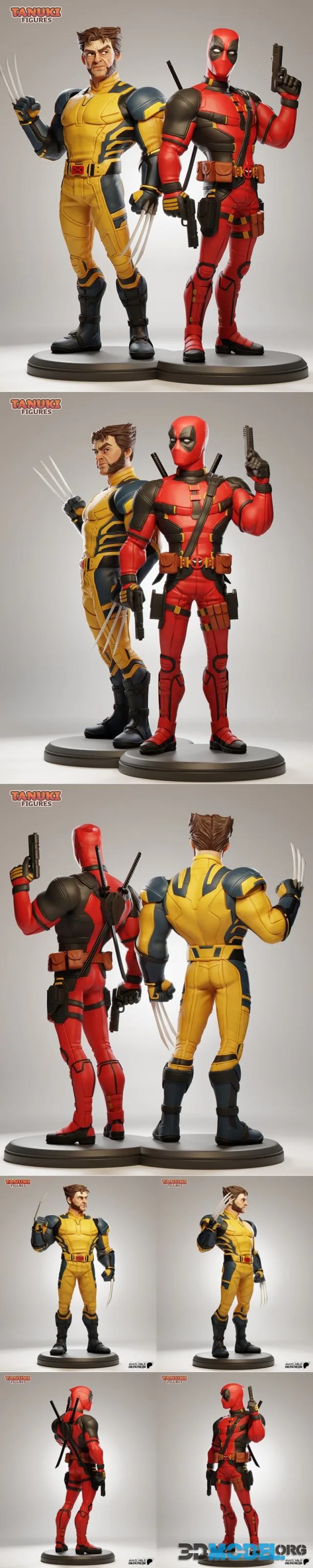 Tanuki Figures - Deadpool and Wolverine - Toon – Printable