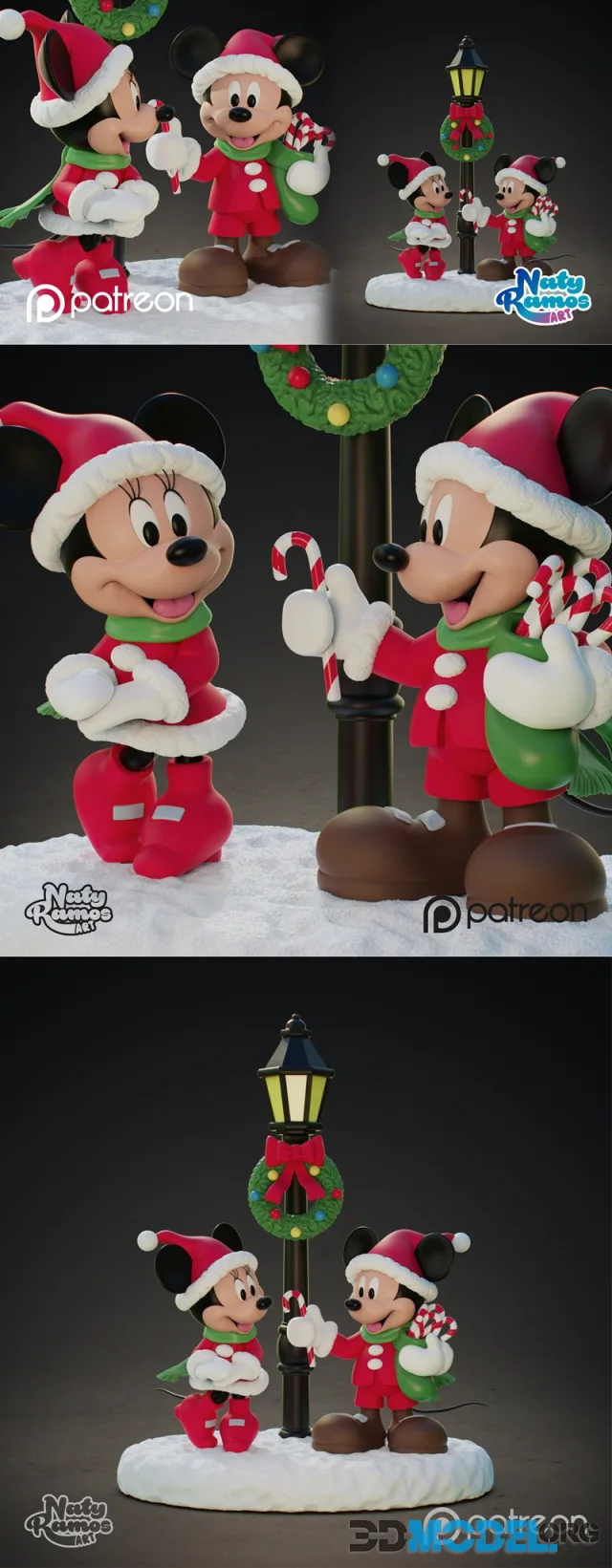Mickey and Minnie at Christmas – Printable