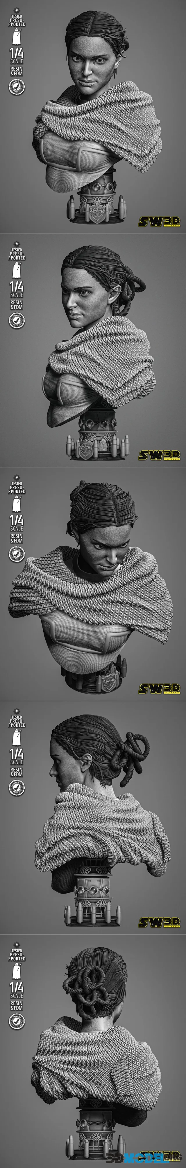 SW3D - Padme Classic Portrait Bust – Printable