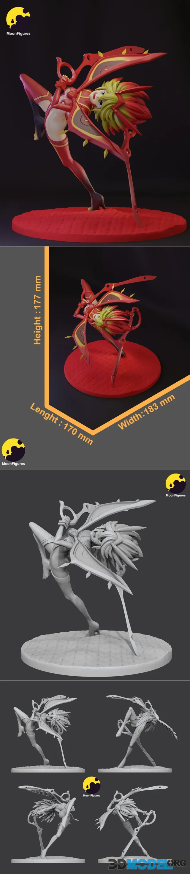 Moon Figures - Kill La Kill - Ryuko Matoi – Printable