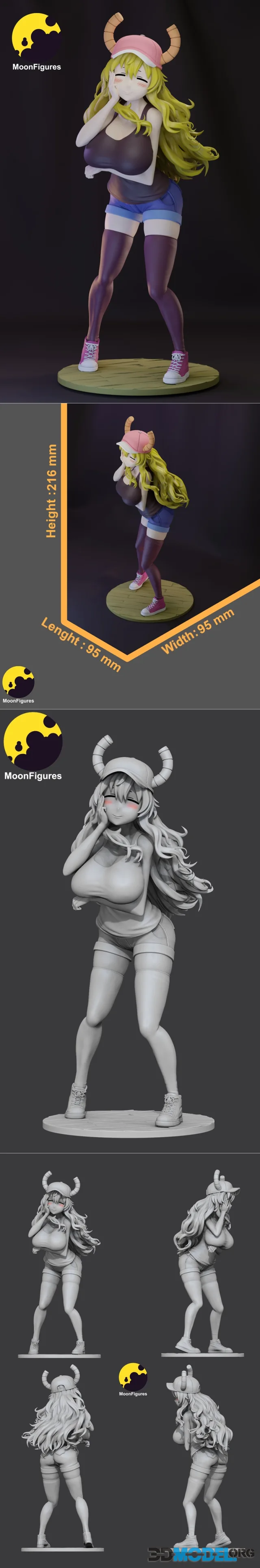 Moon Figures - Kobayashi-san Chi no Maid Dragon - Lucoa – Printable