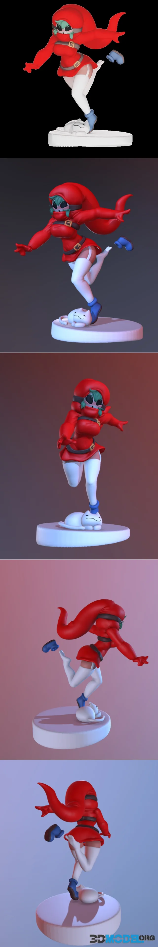 Shy Gal Trips On a Cat And Dies Figurine – Printable