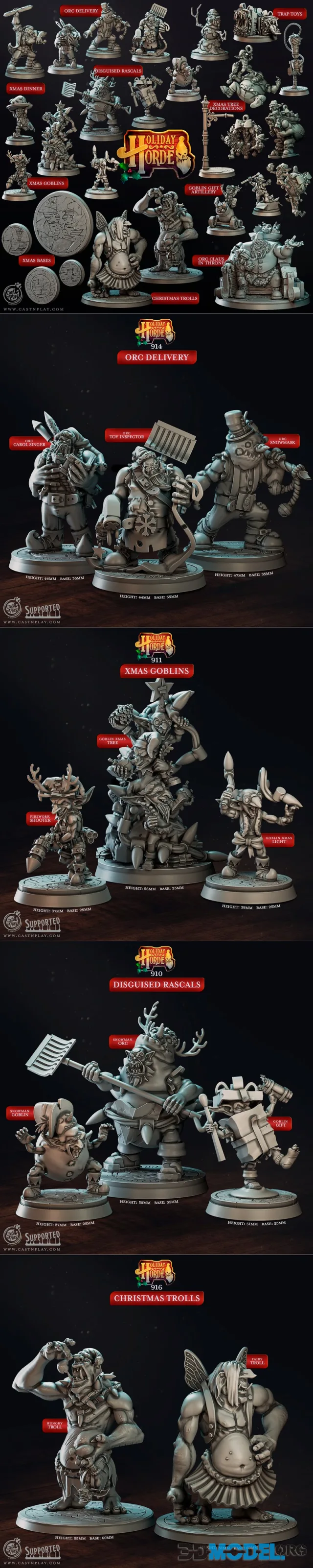 Cast n Play - Holiday Horde Set – Printable