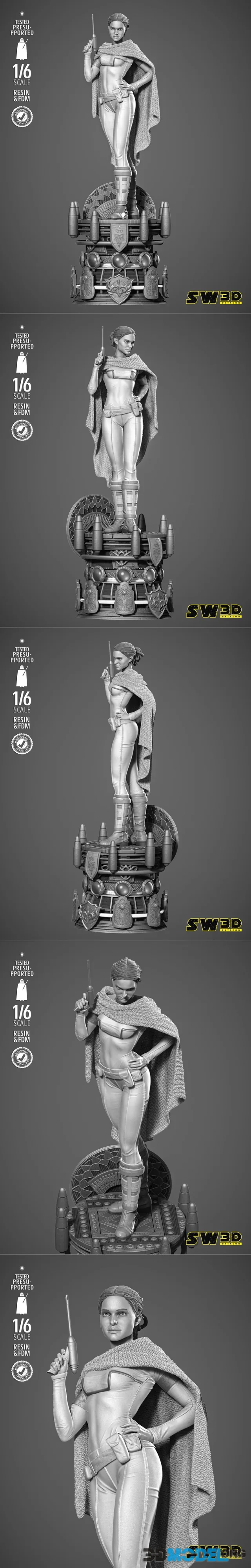 SW3D - Padme Classic Sculpture – Printable