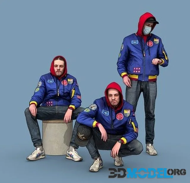 Cheeky Guy In A Blue Bomber Jacket (PBR)