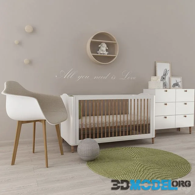 Kids room childroom bed chair pillow