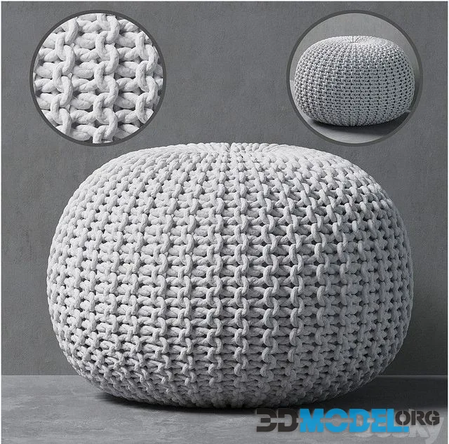 Knitted pouf