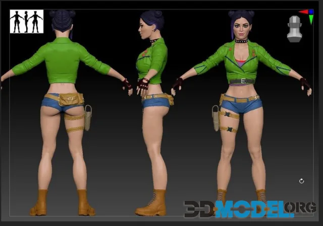 Lady Biker high poly (PBR)