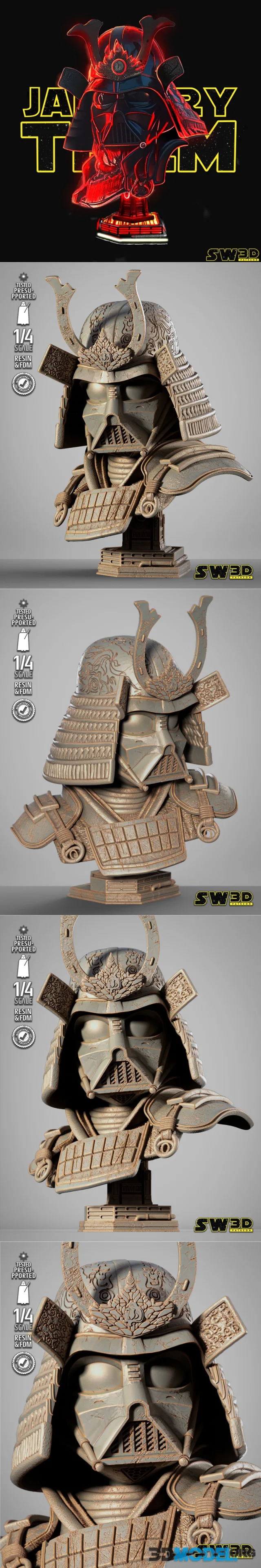SW3D - Darth Vader Samurai Portrait Bust – Printable