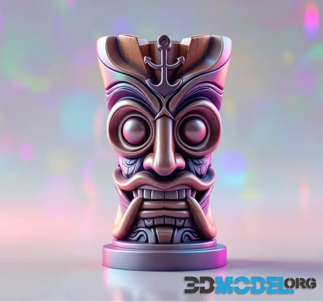 Tiki Sea God Sculpture – Printable