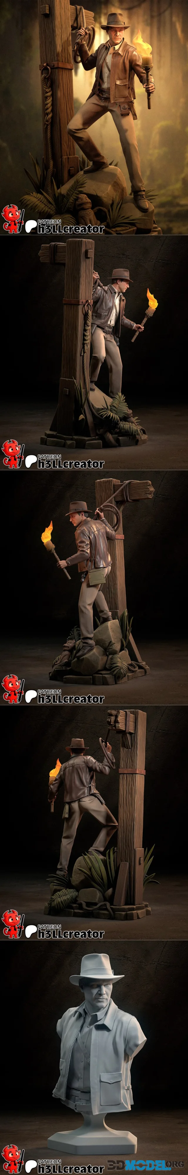 h3LL creator - Indiana Jones Sculpture and Bust – Printable