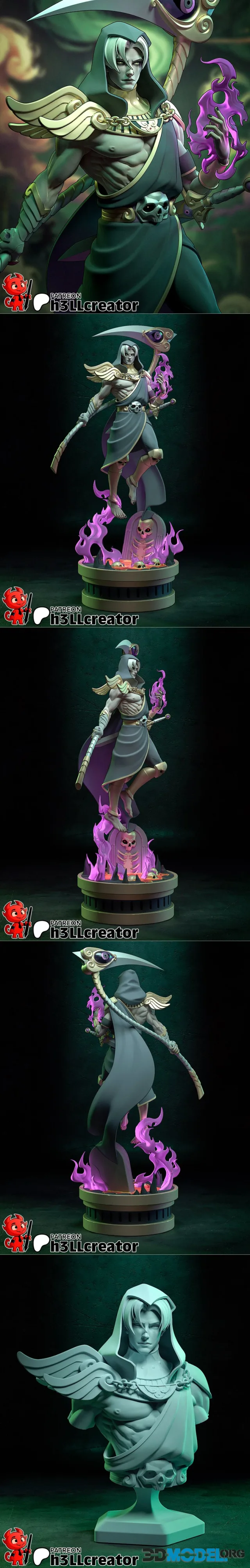 h3LL creator - Thanatos Sculpture and Bust – Printable