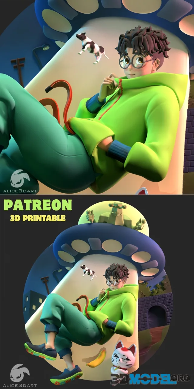 Alice3DArt - Dandadan - Okarun – Printable