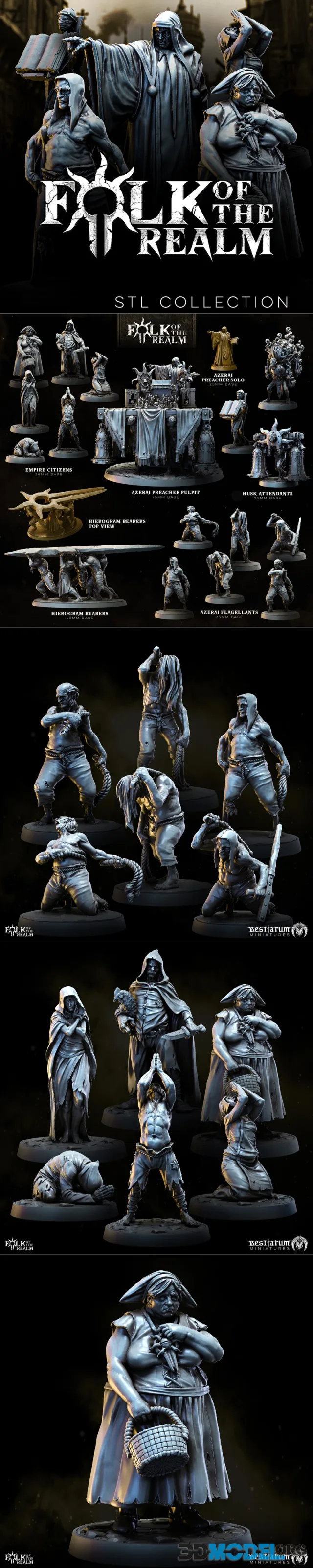 Bestiarum Miniatures - Folk of the Realm Collection – Printable