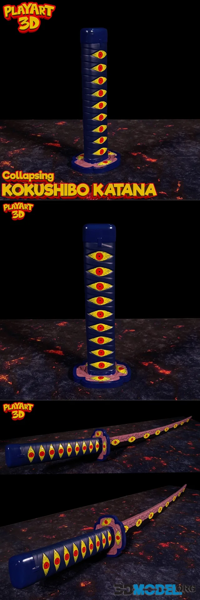 Collapsing Katana Kokushibo – Printable