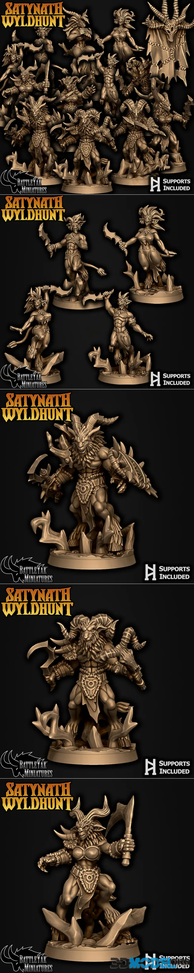Battle Yak Miniatures - Satynath Wyldhunt Character Pack – Printable