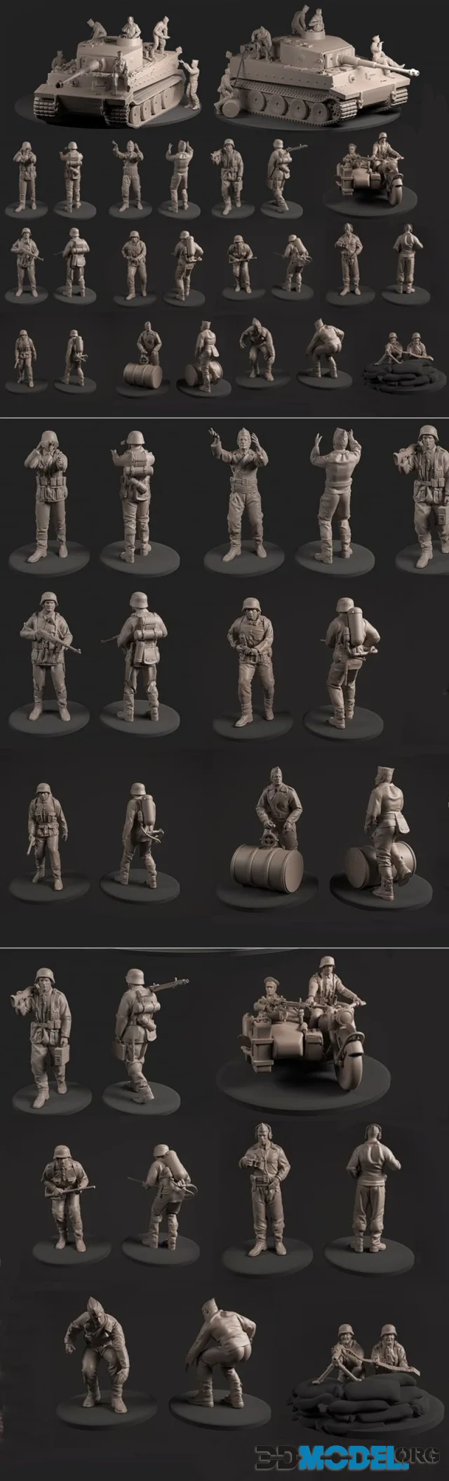 Tank and German Soldiers – Printable