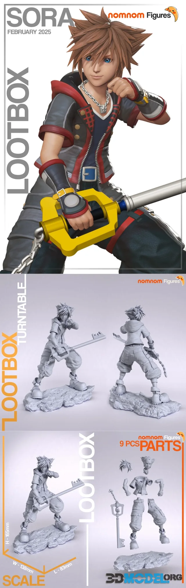 Nomnom Figures - Sora - Kingdom Hearts 3 – Printable